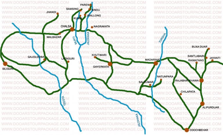 dooars tour route map